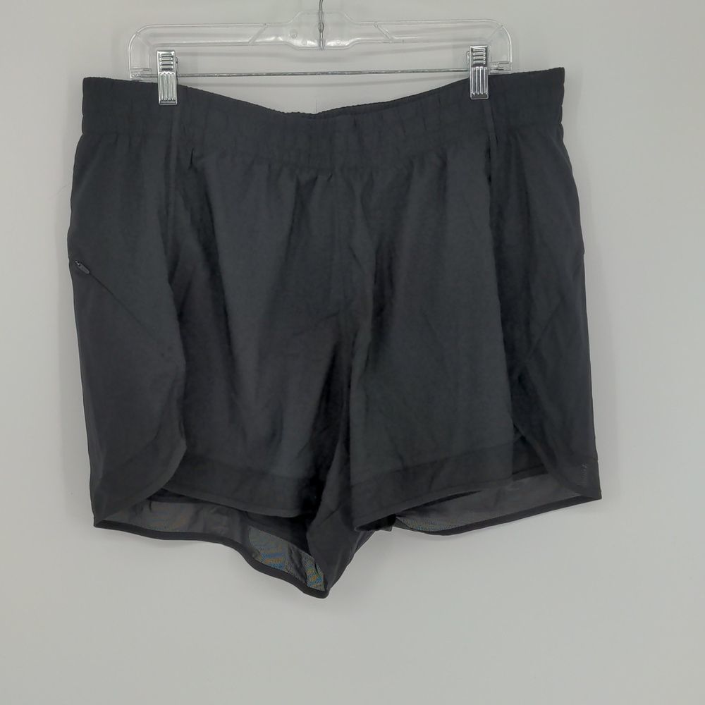 Athleta Women's Mesh Racer Run Short 4" Black Size 1X Quick Drying Breathable